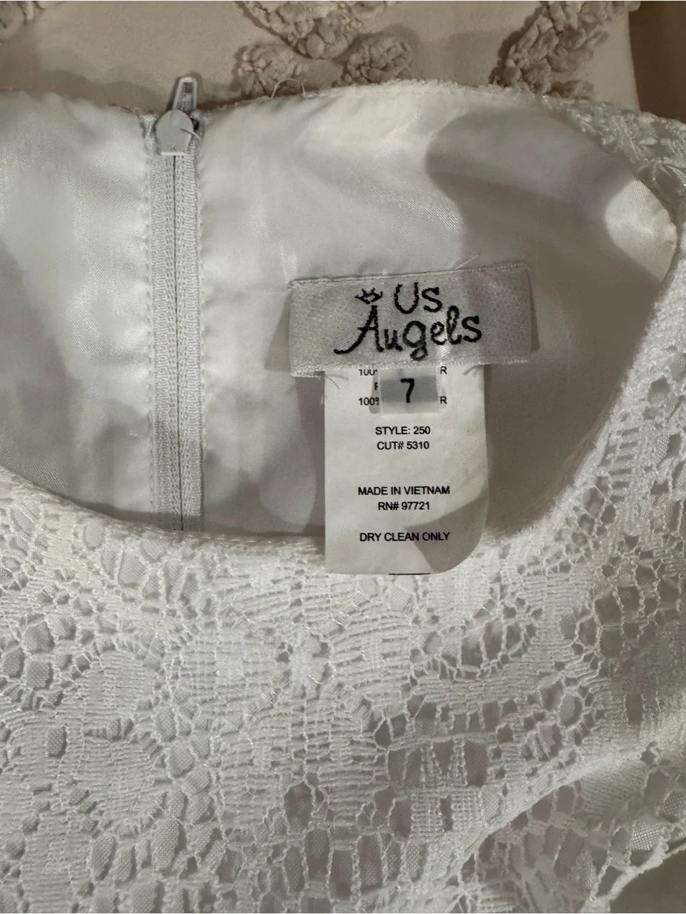 Us Angels White Lace Satin-Bow Formal Dress for Girls